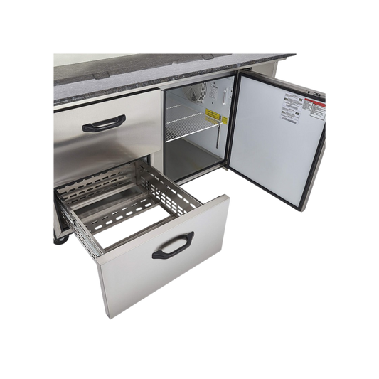 Mesa Fría Para Preparación De Alimentos De 1 Puerta + 2 Cajones