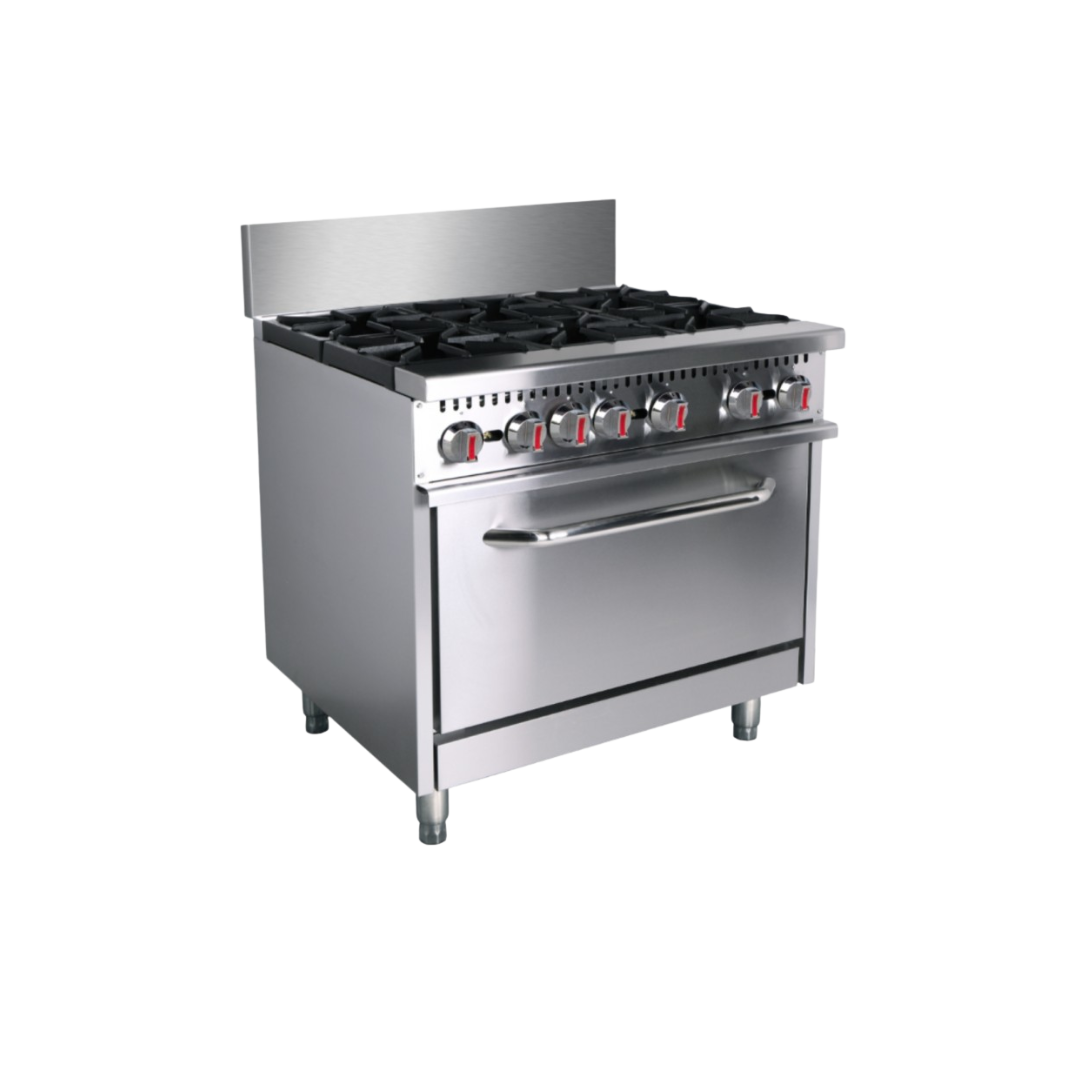 Estufa a gas 6 quemadores con horno EST-6QHG