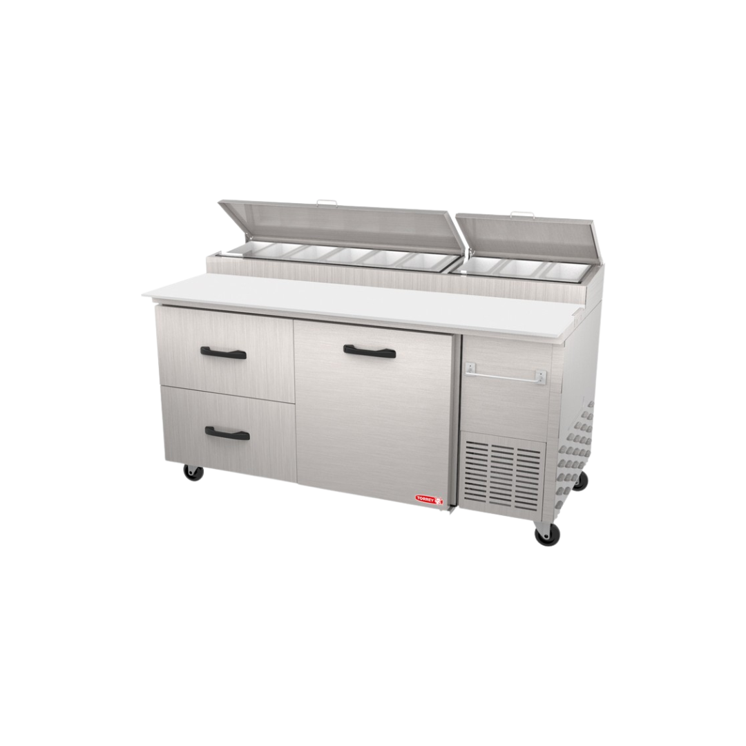 Mesa Fria Para Preparacion De Alimentos De 1 Puerta + 2 Cajones