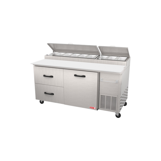 Mesa Fria Para Preparacion De Alimentos De 1 Puerta + 2 Cajones