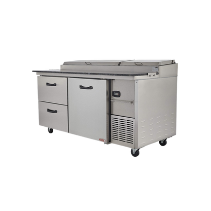 Mesa Fría Para Preparación De Alimentos De 1 Puerta + 2 Cajones