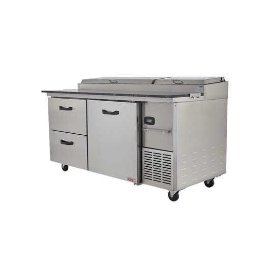 Mesa Fría Para Preparación De Alimentos De 1 Puerta + 2 Cajones