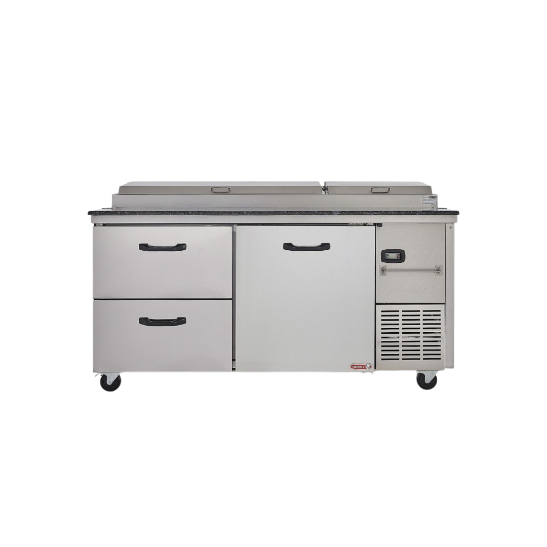 Mesa Fría Para Preparación De Alimentos De 1 Puerta + 2 Cajones