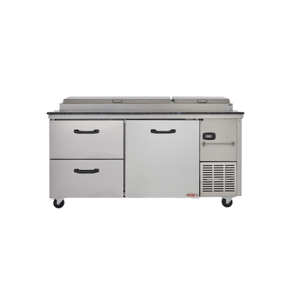 Mesa Fría Para Preparación De Alimentos De 1 Puerta + 2 Cajones