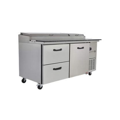 Mesa Fría Para Preparación De Alimentos De 1 Puerta + 2 Cajones