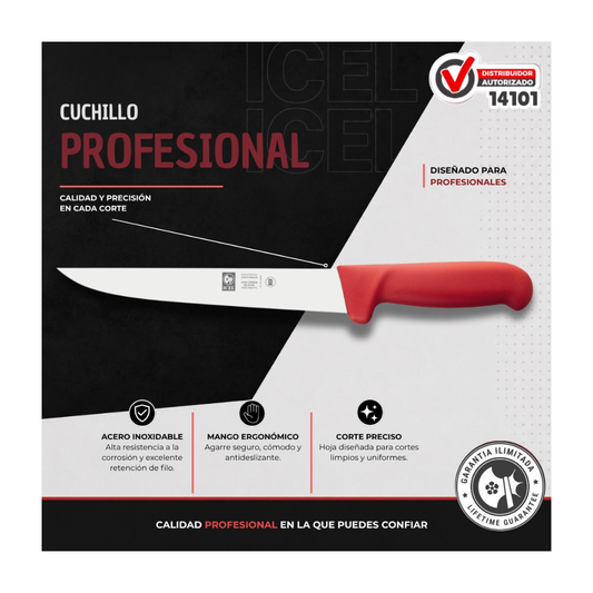 Cuchillo Recto 7.5” Mango Rojo