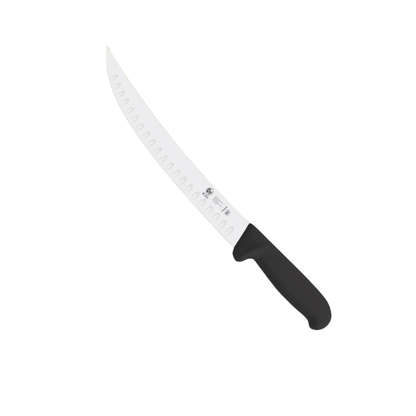 Cuchillo Bistecero Troquelado 10” Curvo Mango Negro
