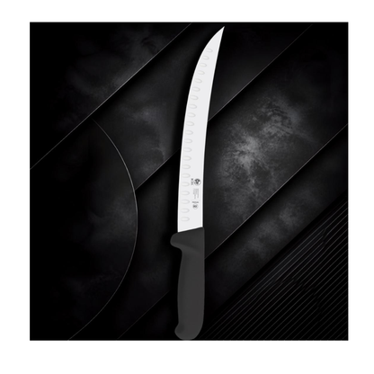 Cuchillo Bistecero Troquelado 10” Curvo Mango Negro