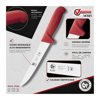 Cuchillo Recto 7” PROFLEX Mango Rojo