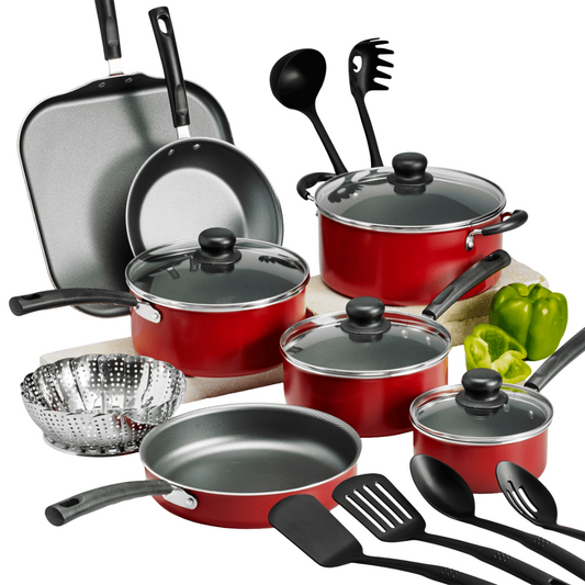 Batería de Cocina Primaware Color rojo 18 piezas Tramontina