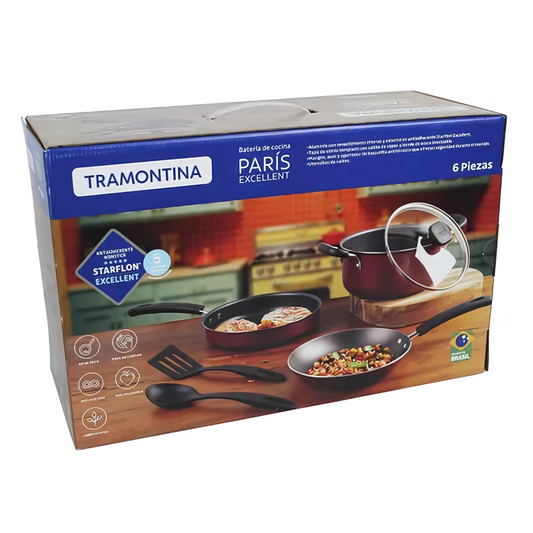 Bateria De Cocina 6pzas Paris Excellent Tramontina