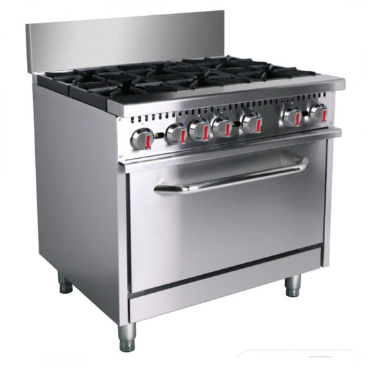 Estufa a gas 6 quemadores con horno EST-6QHG